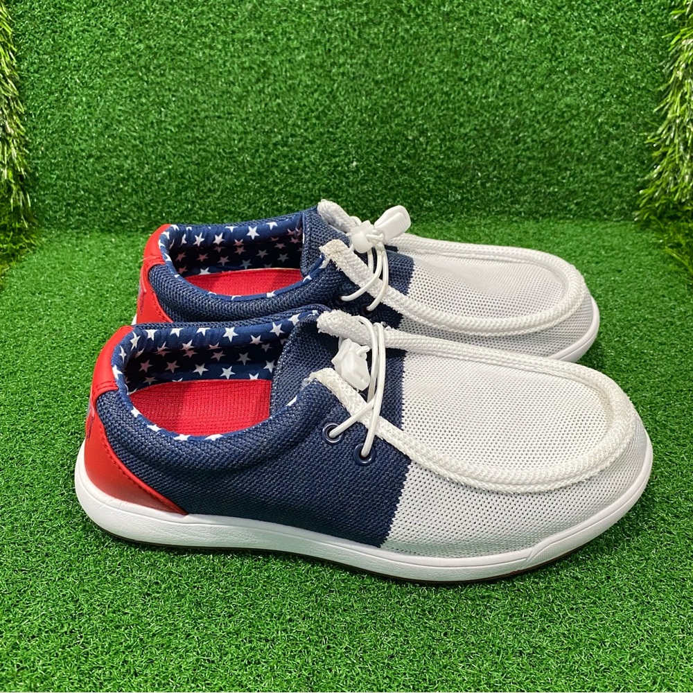 SKONI Womens Golf Shoes, Red White & Blue Sz 8.5
